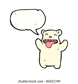 cartoon polar bear with speech bubble