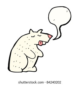 cartoon polar bear with speech bubble