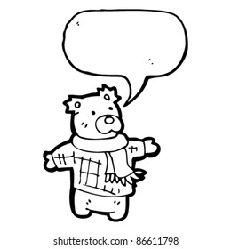cartoon polar bear with speech bubble