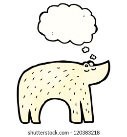 Cartoon-Eisbär mit Denkblase