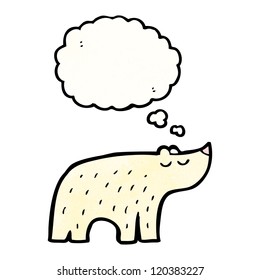 cartoon polar bear with thought bubble