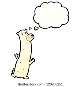 Cartoon-Eisbär mit Denkblase