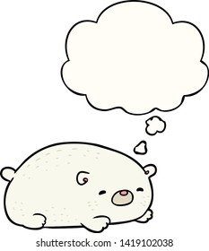cartoon polar bear with thought bubble