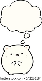 cartoon polar bear with thought bubble
