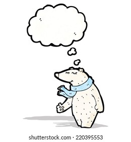 cartoon polar bear with thought bubble