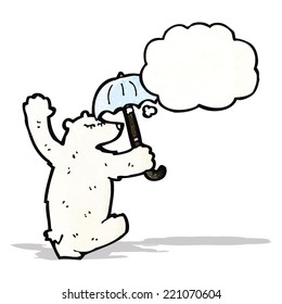 Cartoon-Eisbär mit Denkblase