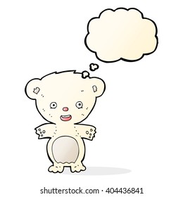 cartoon polar bear with thought bubble
