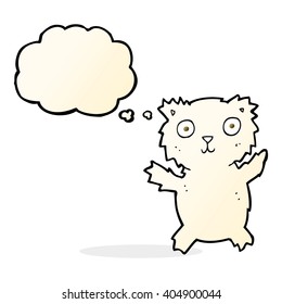 cartoon polar bear with thought bubble