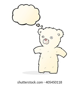 cartoon polar bear with thought bubble