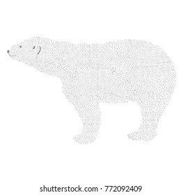 Cartoon polar bear vector. Animal face vector. Polar bear vector. Polar bear - christmas vector illustration.