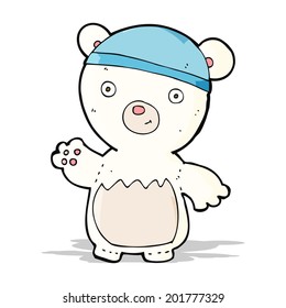 cartoon polar bear wearing hat