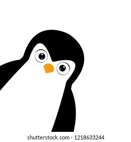 Cartoon polar penguin on white background illustration
