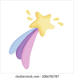 Cartoon polar star. Vector graphics on a white background.