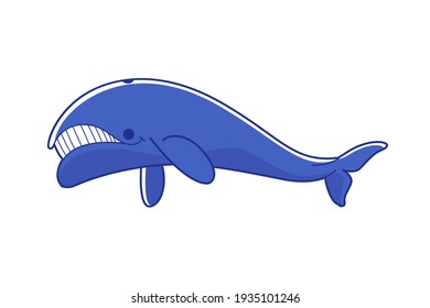 Cartoon polar whale, cute character for children. Vector illustration in cartoon style for abc book, poster, postcard. 