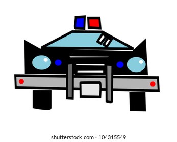 cartoon police car
