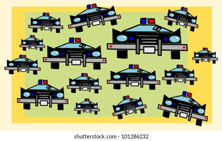 cartoon police car background design