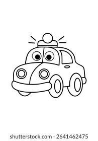 cartoon police car sirens lights
