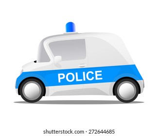 cartoon police car, vector illustration