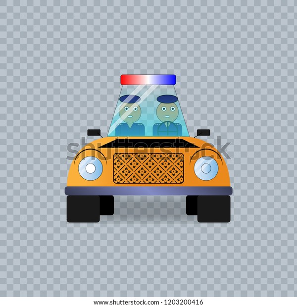 Cartoon police car.\
Vector Illustrtion.