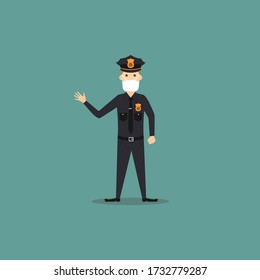 A cartoon police man who uses a mask