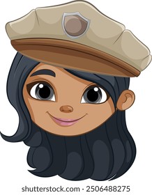 Cartoon police officer with a friendly smile