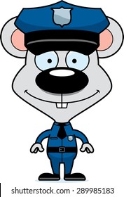 A cartoon police officer mouse smiling.