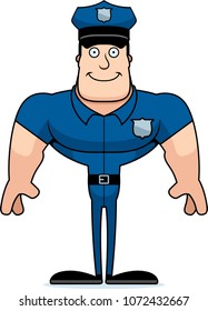 A cartoon police officer smiling.