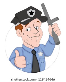 Cartoon Policeman Character