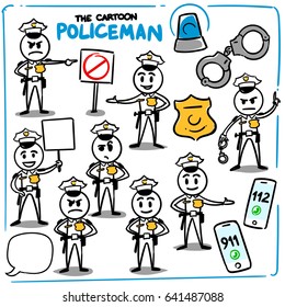 The cartoon policeman character