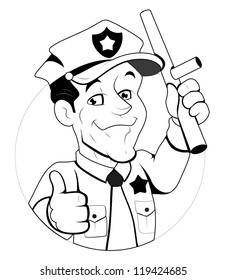 Cartoon Policeman Illustration