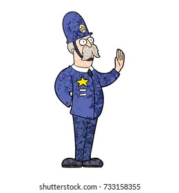cartoon policeman making stop gesture