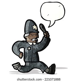 cartoon policeman speech bubble