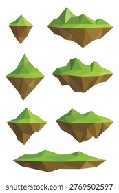 cartoon polygon style floating island