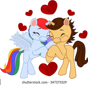 Cartoon pony love.