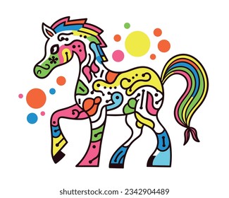 Cartoon Pony and Small Animal Illustration Poster Design