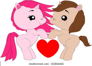 Cartoon pony twosome 
