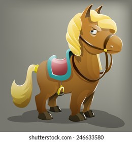 Cartoon pony. Vector illustration.