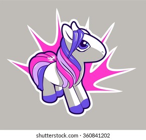 Cartoon pony. Vector illustration. svg