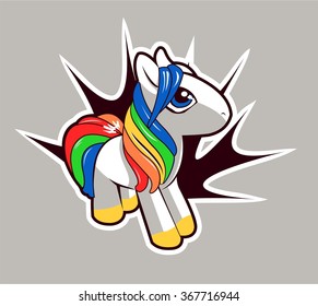 Cartoon pony. Vector illustration. svg