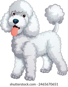 Cartoon poodle dog breed isolated on white background