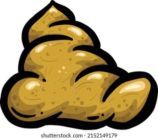 Cartoon Poop Turd or Poo Brown Dirt