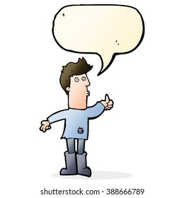caricatura de pobre hombre con burbuja de habla
