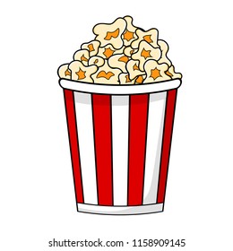 Cartoon Popcorn Isolated On White Background Stock Vector (Royalty Free ...