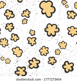 Cartoon Popcorn Seamless pattern, great design for any purposes. Abstract modern graphic element. Geometric background fashion pattern. Abstract cover, backdrop, pattern, wallpaper.