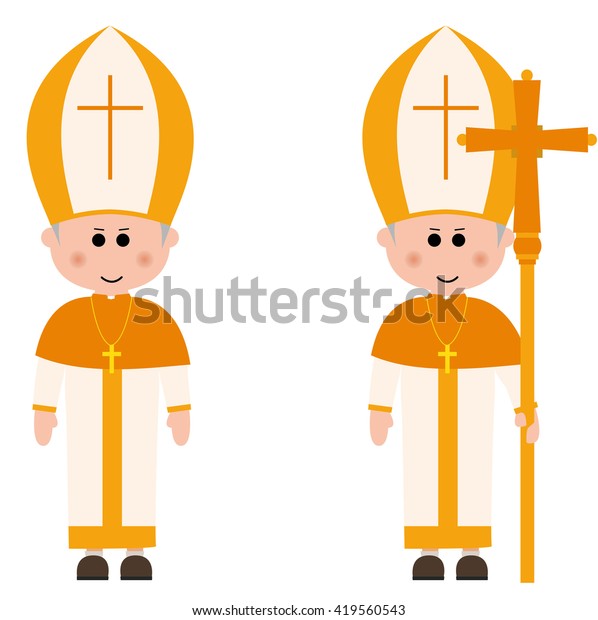 Cartoon Pope Stock Vector (Royalty Free) 419560543
