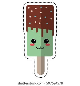 cartoon popsicles stick ice cream