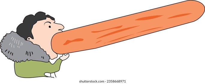 Cartoon popular read eating bread