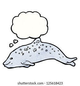 cartoon porpoise with thought bubble