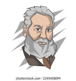 Cartoon Portrait Of Alexander Graham Bell