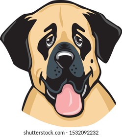 cartoon portrait of an anatolian shepherd dog